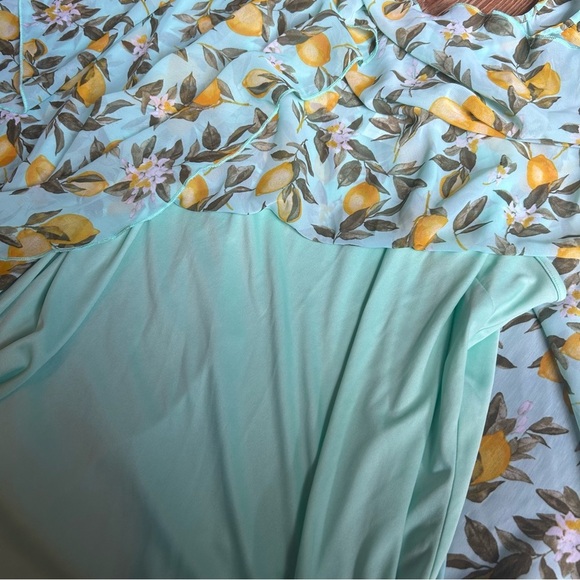 NWT Cato Lemon Print Poncho Blouse Plus 22/24W Lined Sheer Summer Top - Picture 4 of 8